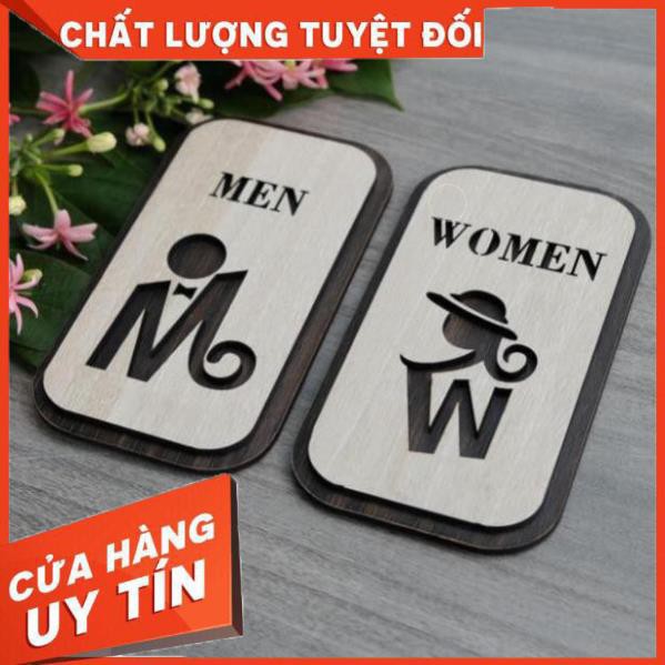 [Mẫu Hot Giá Gốc] Bảng chỉ dẫn nhà vệ sinh WC nam nữ bằng Gỗ