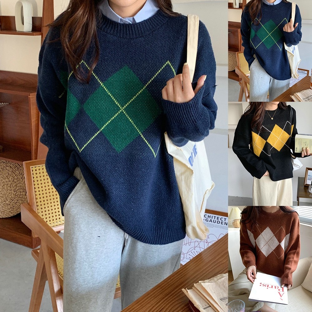 Áo Sweater Tay Dài Oversize 3 Màu Lựa Chọn