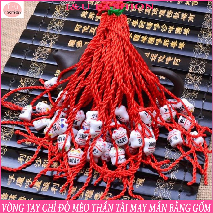 Vòng tay nữ - Vòng tay mèo thần tài may mắn dễ thương chất liệu gốm sứ VT-08