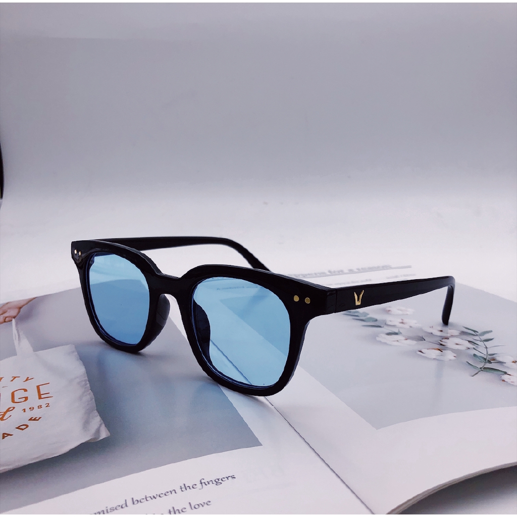 Kính mát chống nắng gọng vuông bằng kim loại thời trang cho nam &amp; nữ