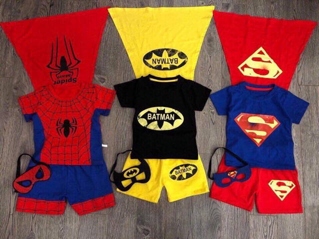 Bộ Batman cotton 4 chi tiết ( gồm : áo , quần, khăn, mặt nạ)