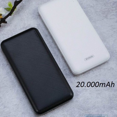 Pin sạc dự phòng 20000mah remax với thiết kế vân sọc chống trơn giúp sạc pin dự phòng nhiều điện thoại tiện ích 2 đầu ra