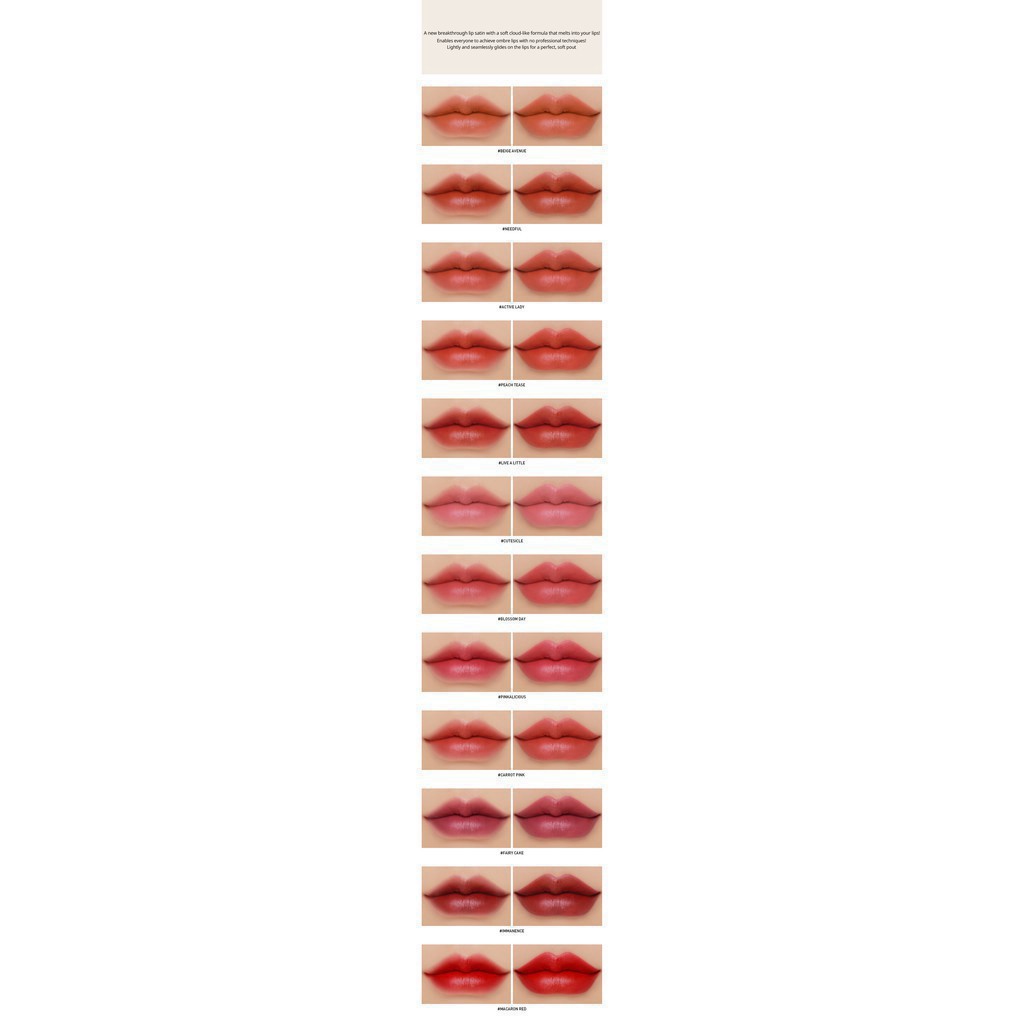 Son kem 3CE Cloud Lip Tint 2020 Full box