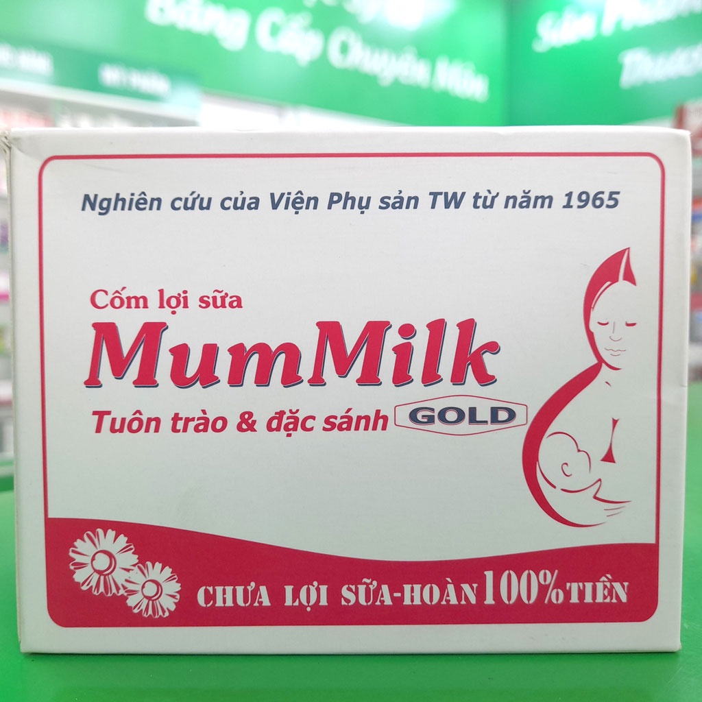 [Chính Hãng] Cốm lợi sữa Mummilk Gold - Sản phẩm của Viện Phụ sản TW từ 1965, Chưa lợi sữa Hoàn 100% tiền (hộp 20 gói)