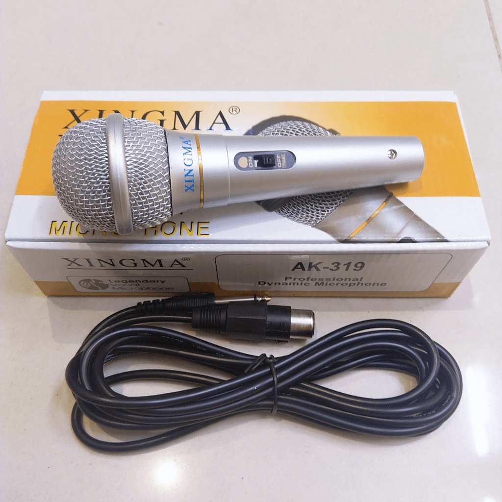 Mic hát Karaoke gia đình Xingma Ak-319 âm thanh trong trẻo sống động, có màng lọc tạp âm, dây dài 3m - bảo hành 1 đổi 1