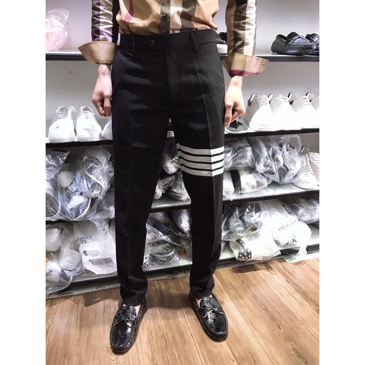 Quần Âu Viền Thắt Lưng Trắng Dáng Vừa Chất Mịn Đẹp Vải Không Xù Lông Không Bai Gião