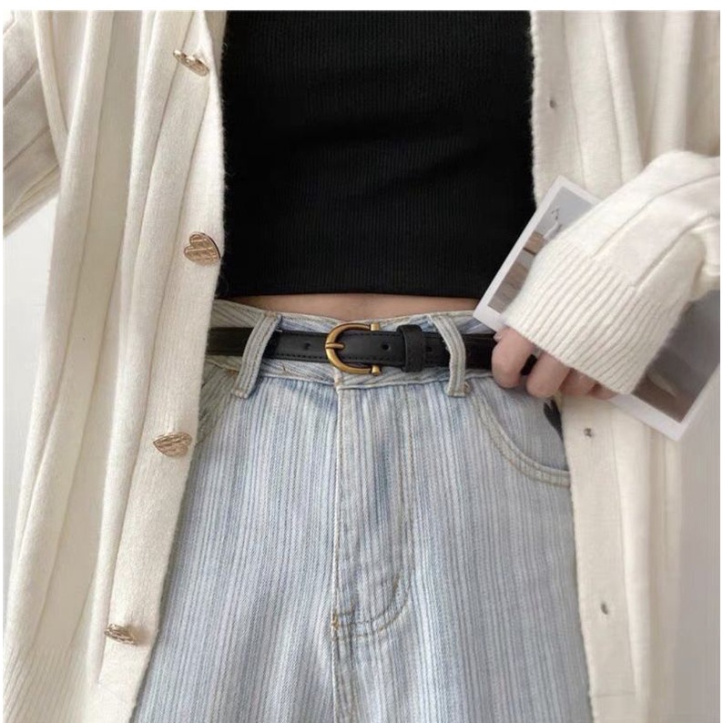 Thắt lưng Unisex mặt đồng bản trung, dây nịt nam nữ, phụ kiện thời trang TL007 - Filibra