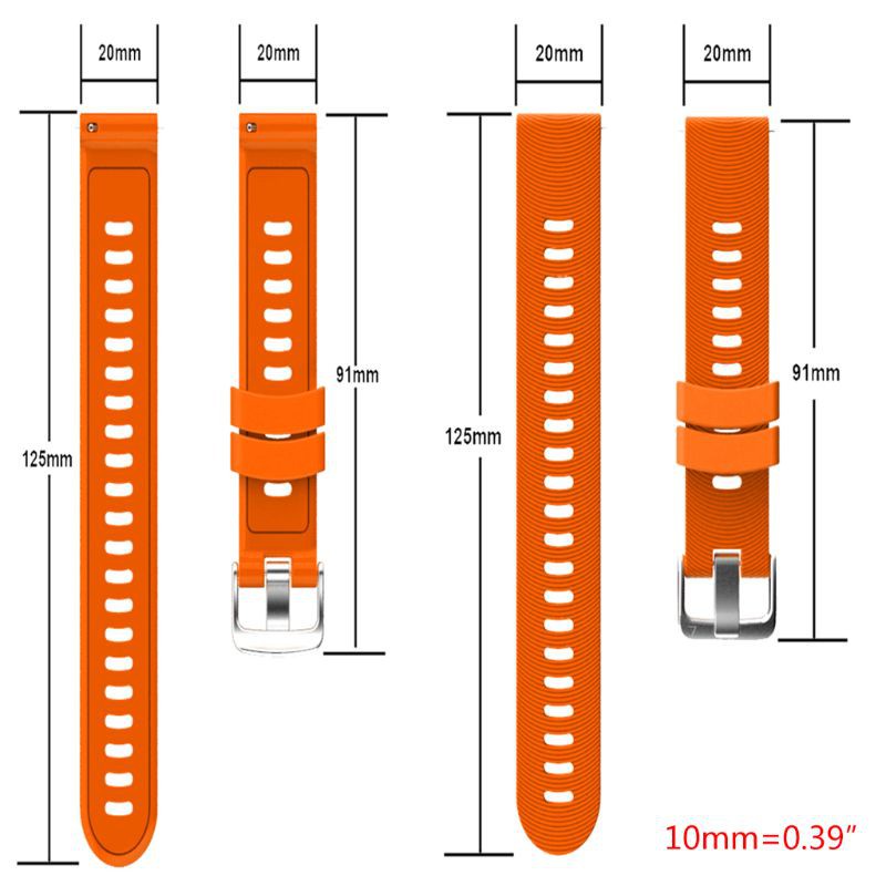 Dây Đeo Thể Thao 20mm Bằng Silicone Cho Đồng Hồ Garmin Forerunner 245 245m 645 Vivoactive 3 Samsung Galaxy