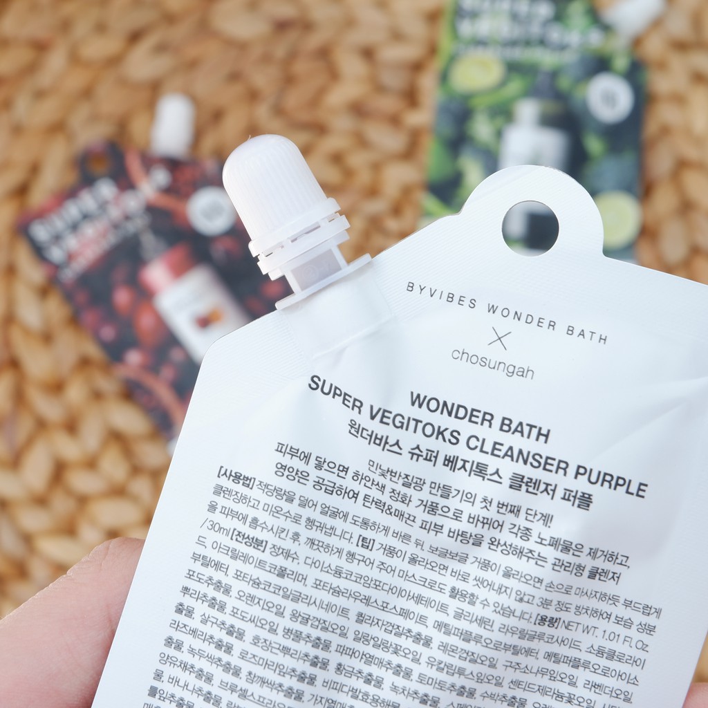 Sữa rửa mặt rau củ Super vegitoks cleanser Wonder bath chai 30ml NPP Shoptido