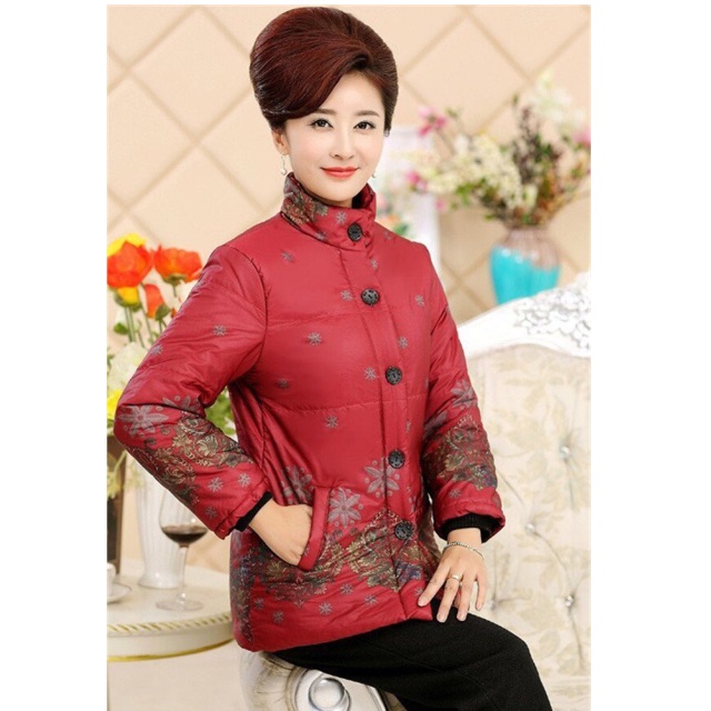 HÀNG NHẬP - ÁO KHOÁC PHAO QUÝ BÀ HỌA TIẾT HOA THANH LỊCH CAO CẤP S