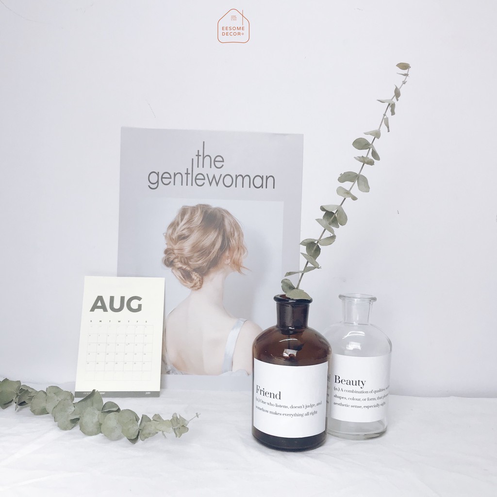 Bình bông lọ hoa thủy tinh Basic NÂU Bắc Âu trang trí nhà cửa, phòng khách có tag riêng