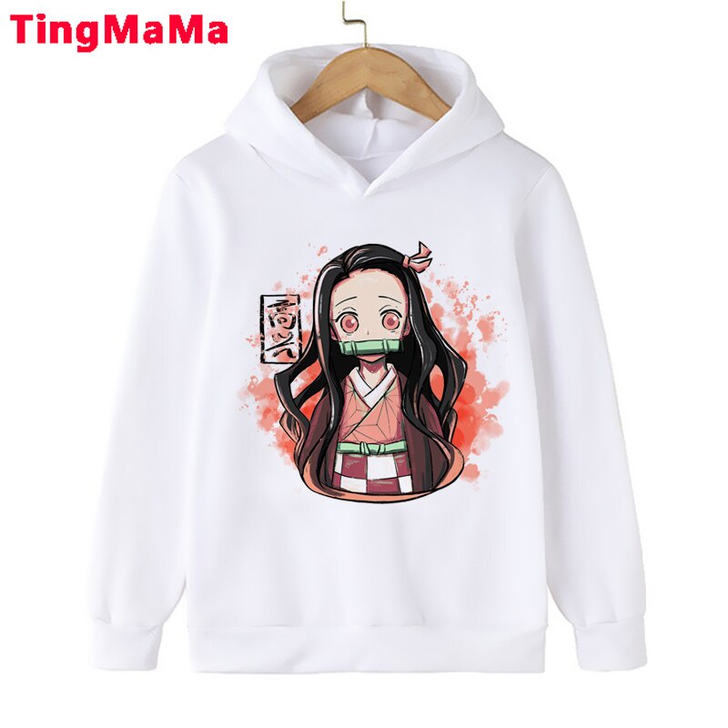 Áo hoodie họa tiết hoạt hình Demon Slayer Kimetsu No Yaiba dễ thương cho bé trai