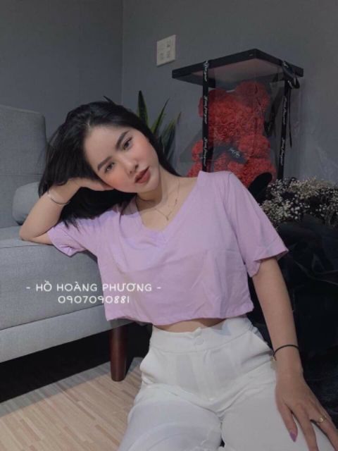 Áo croprop cổ tim