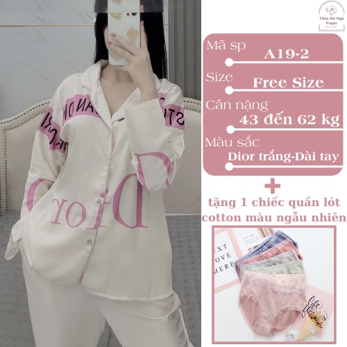 Bộ mặc nhà nữ Pijama lụa Latin cao cấp quần dài Poppy-Dor Mickey. | BigBuy360 - bigbuy360.vn