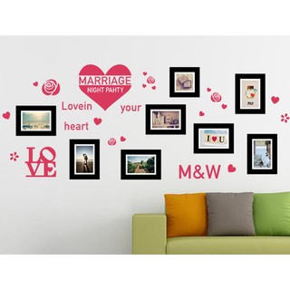 Decal Trái Tim Khung Ảnh Đen
