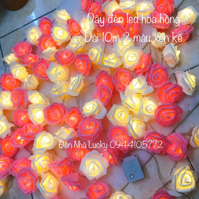 Dây đèn hoa Hồng 10m🌹xài điện / xài pin trang trí tiệc cưới cực đẹp