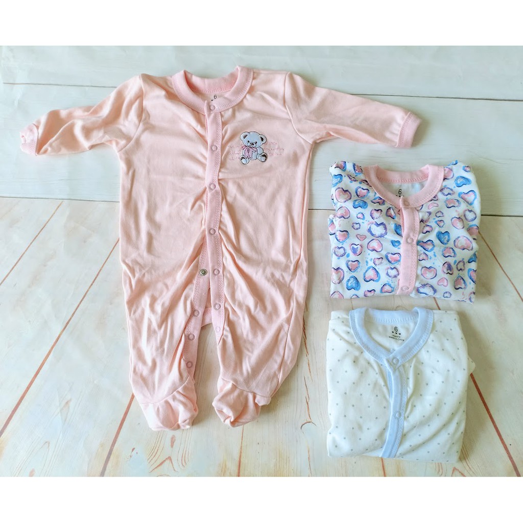 Set 3 bộ Body dài liền vớ CarterBaby cho bé 4-11kg/ Bodysuits em bé