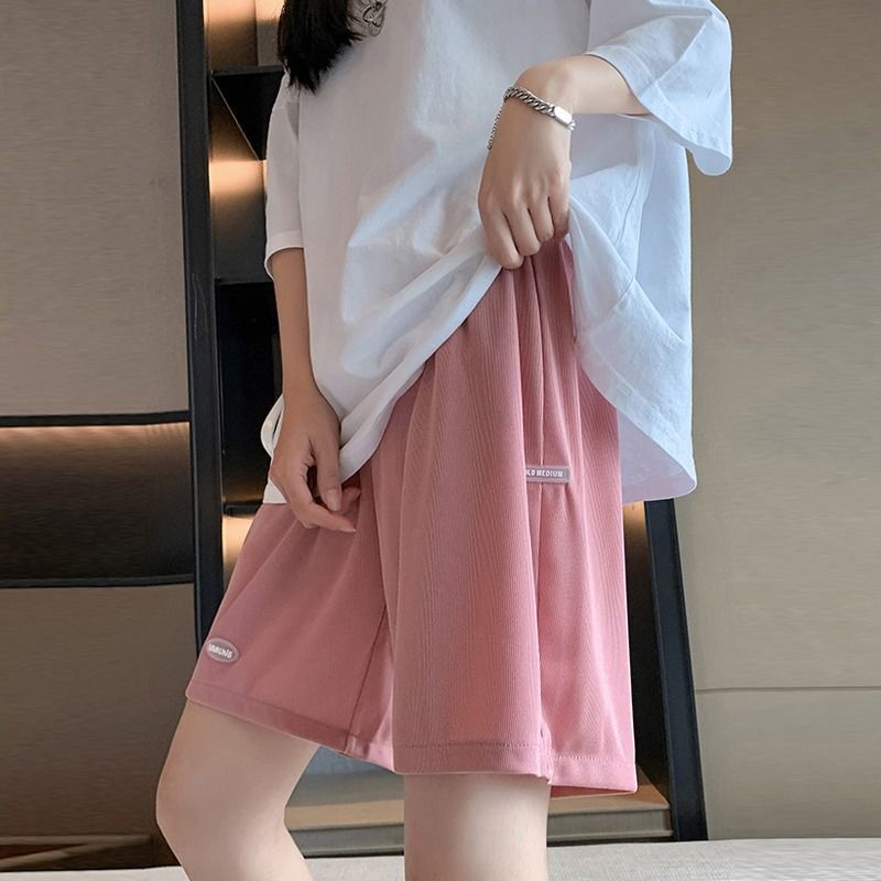 Quần Short Thể Thao Lưng Cao Ống Rộng Vải Lụa Mát Mỏng Thời Trang Cho Nữ