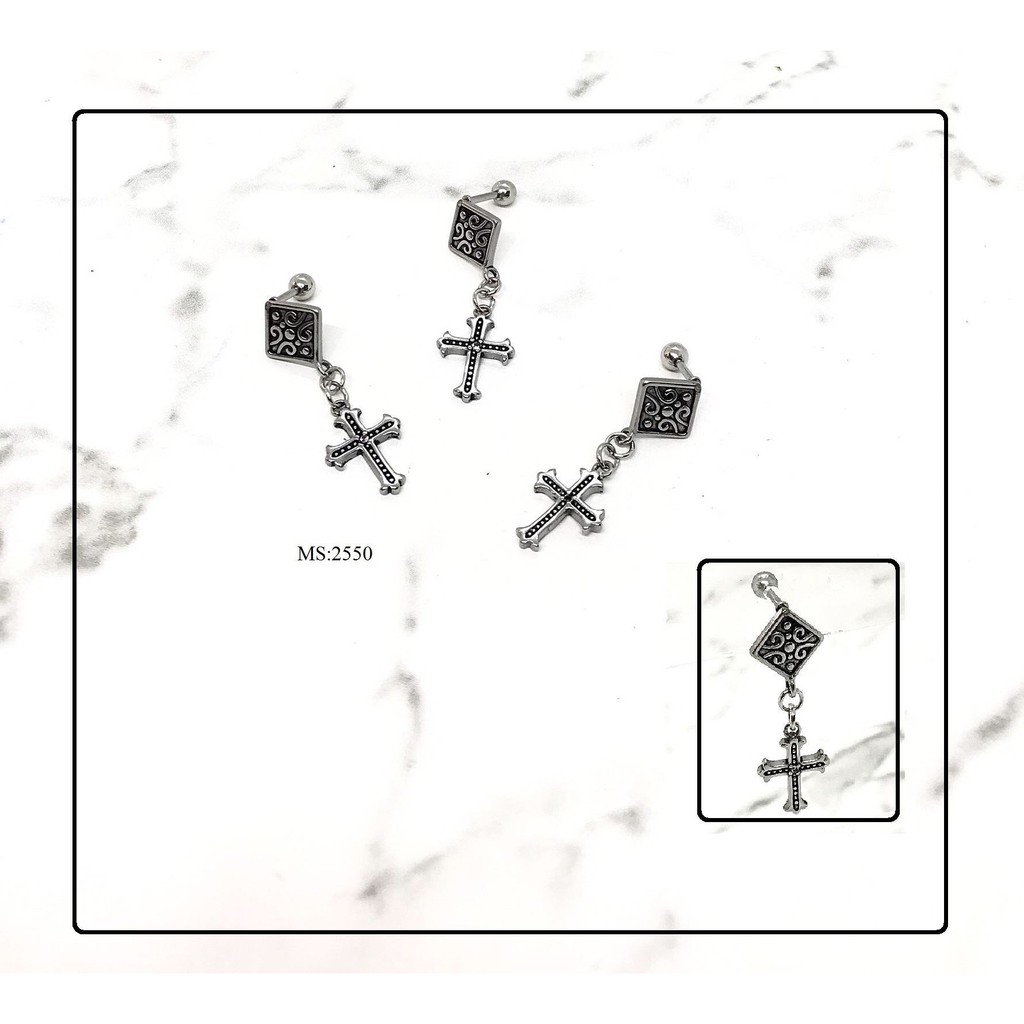 Khuyên tròn mix hình thời trang thép y tế