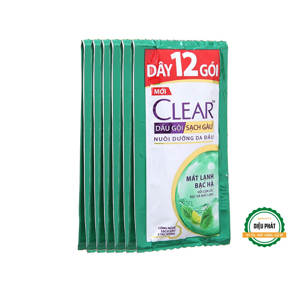 ⚡️ Dầu Gội Sạch Gàu Clear Mát Lạnh Bạc Hà 5.8ml x 12 gói