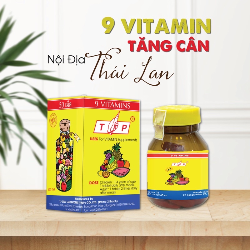 🇹🇭 Nội Địa Thái  9 Vitamin Trái Cây Uống Tăng Cân, Đề Kháng, Mập Thịt Không Tích Nước. Mẫu Mới 2022