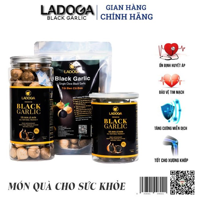 [ Hàng Cao Cấp ] Tỏi đen LADOGA lên men tự nhiên 90 ngày từ tỏi cô đơn theo công nghệ nhật bản loại 300g và 500g