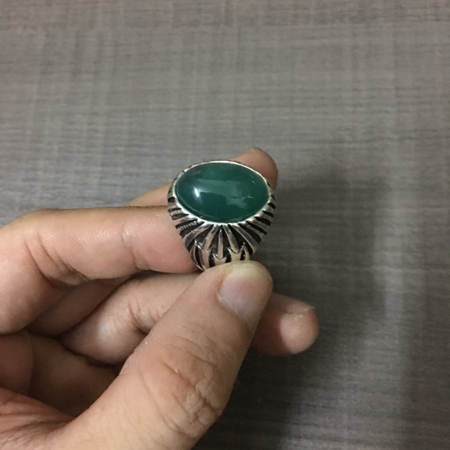 Nhẫn mã não mạ bạc