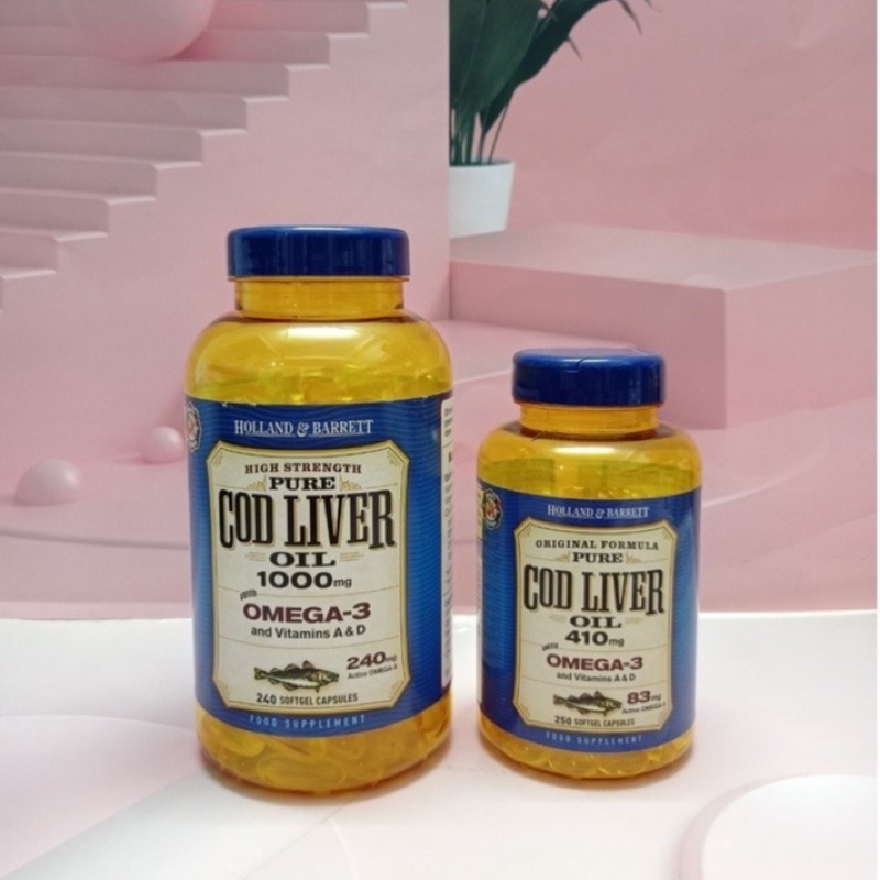 DẦU GAN CÁ TUYẾT bổ sung Omega Cod Liver Oil 410mg H&amp;B viên nang mềm