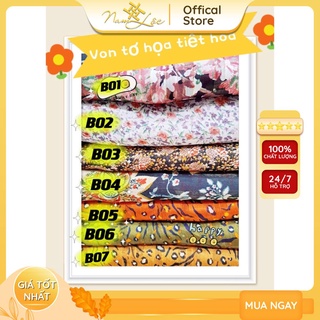 ⚡ vải von tơ cao cấp họa tiết hoa 1m x 1m50
