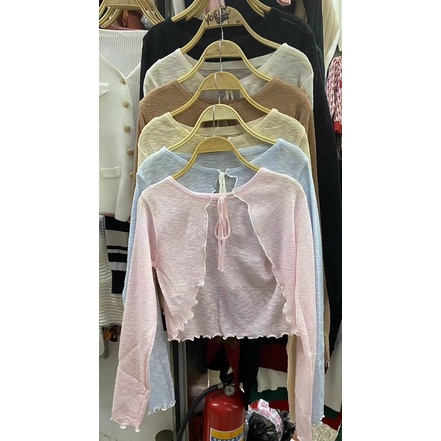 Áo khoác len cardigan tơ voan mỏng hè xinh hàng QC