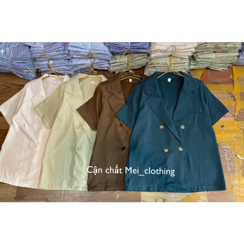 Áo Blazer cộc tay KHÔNG TÚI Quảng Châu hàng đẹp/ Vest nữ tông màu nhẹ nhàng