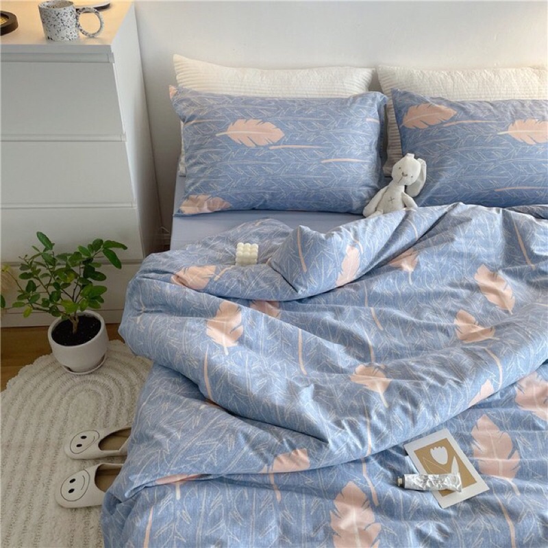 Bộ Chăn Ga Gối ❤️ Cotton living 100% cao cấp đủ size đệm ga giường họa tiết đáng yêu phong cách Hàn Quốc chính hãng