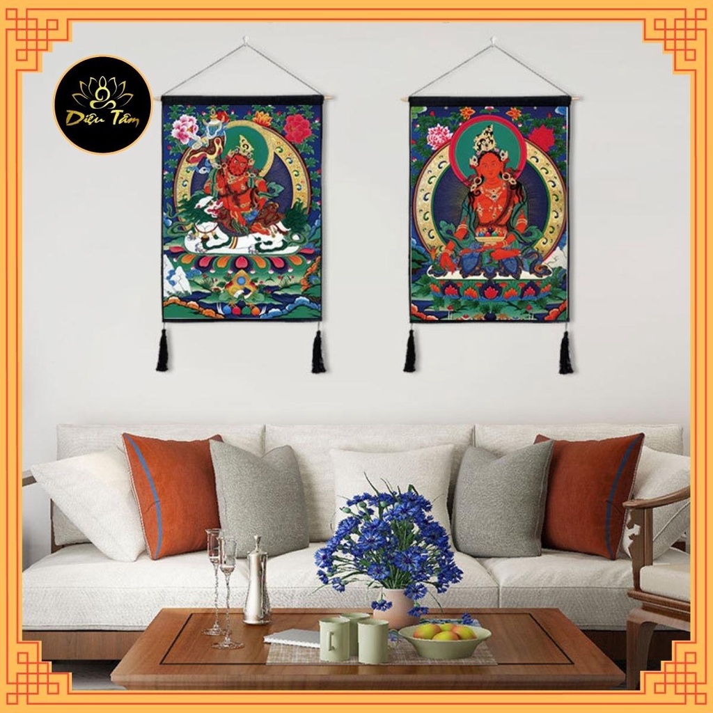 Tranh Phật treo tường thangka Tây Tạng trang trí nhà cửa full phụ kiện