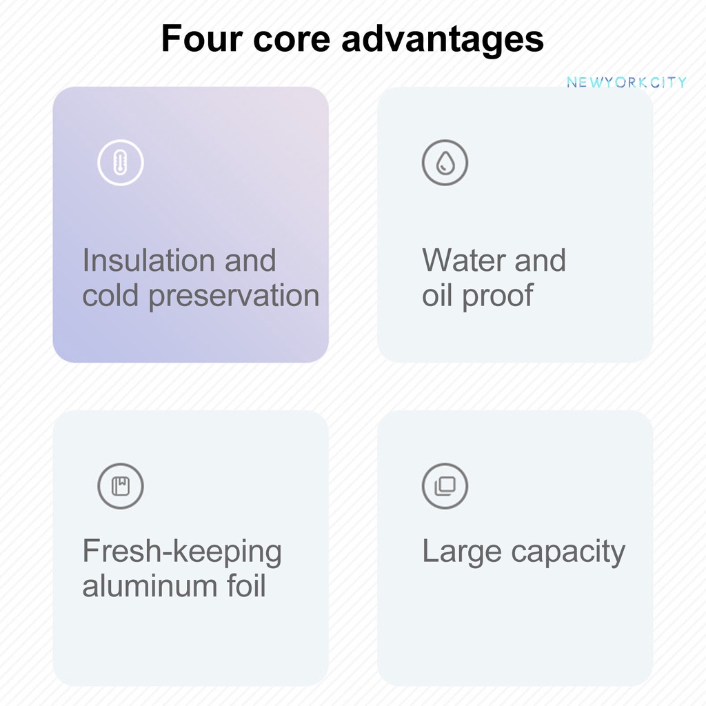 Túi Giữ Nhiệt Đựng Hộp Cơm Trưa NYC Vải Chống Thấm Nước Sức Chứa Lớn Dễ Lau Chùi