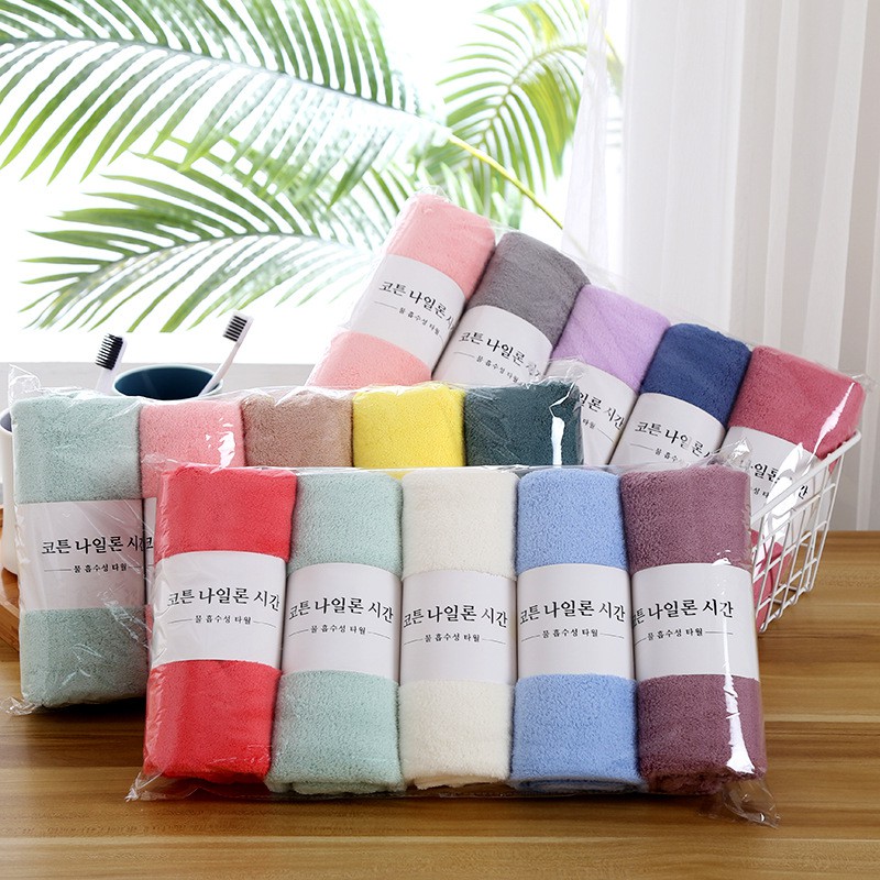 Khăn Siêu Mềm Mịn, Khăn Lông Cừu San Hô Khăn Mặt Thấm Khô Nhanh Không Rớt Lông 35*75cm
