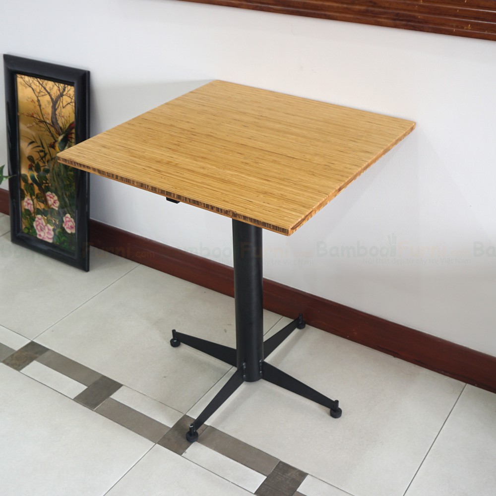 BÀN GỖ VUÔNG CHÂN CHỮ X KHUNG SƠN TĨNH ĐIỆN