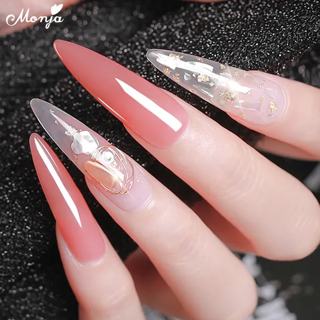 Set 50 móng tay giả MONJA acrylic lì gel UV phong cách thời trang dành cho làm móng tay nghệ thuật