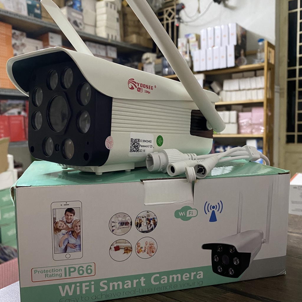 CAMERA YOOSEE NGOÀI TRỜI 8/36 LED CHỐNG TRỘM CHÔNG NƯỚC HD1080 TẶNG THẺ 32G