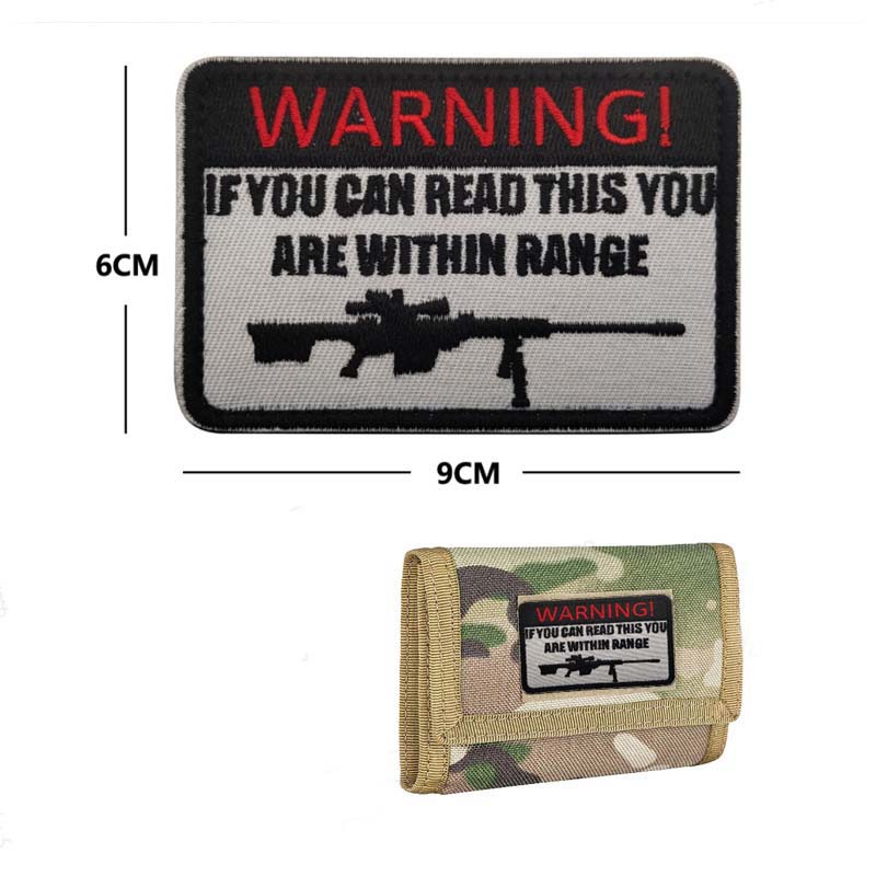 Miếng Dán Thêu Huy Hiệu Cảnh Báo Nguy Hiểm 'Dranger' Trang Trí Túi Xách Chiến Thuật DIY