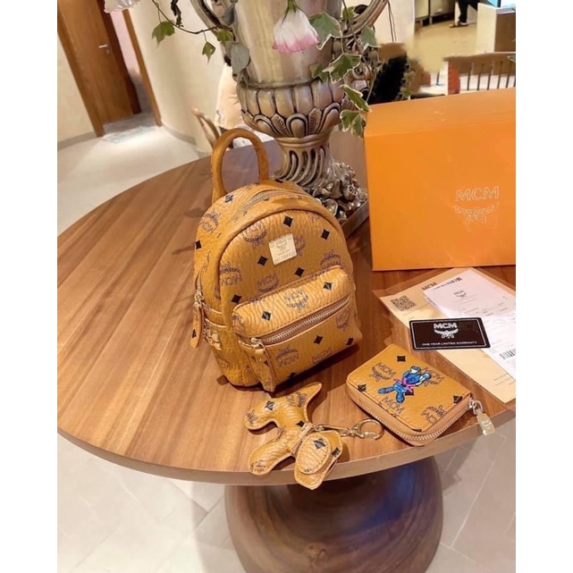 BALO MCM KÈM MÓC GẤU