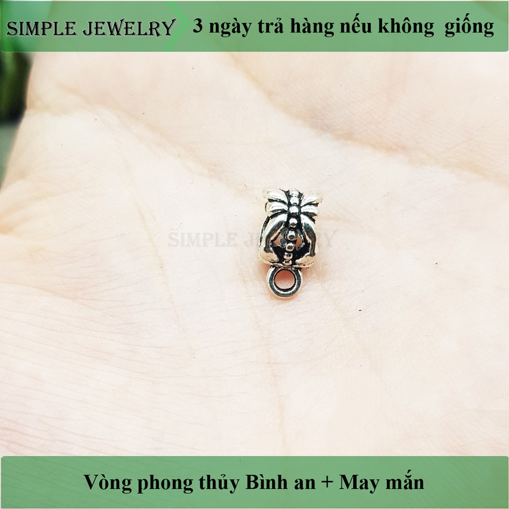 Charm bạc ống treo dùng để mix vòng đá phong thủy