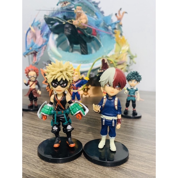 Bộ sưu tập 9 Mô hình Chibi Học viện siêu anh hùng Todoroki Shoto , Yaoyorozu Momo- My Hero Academia