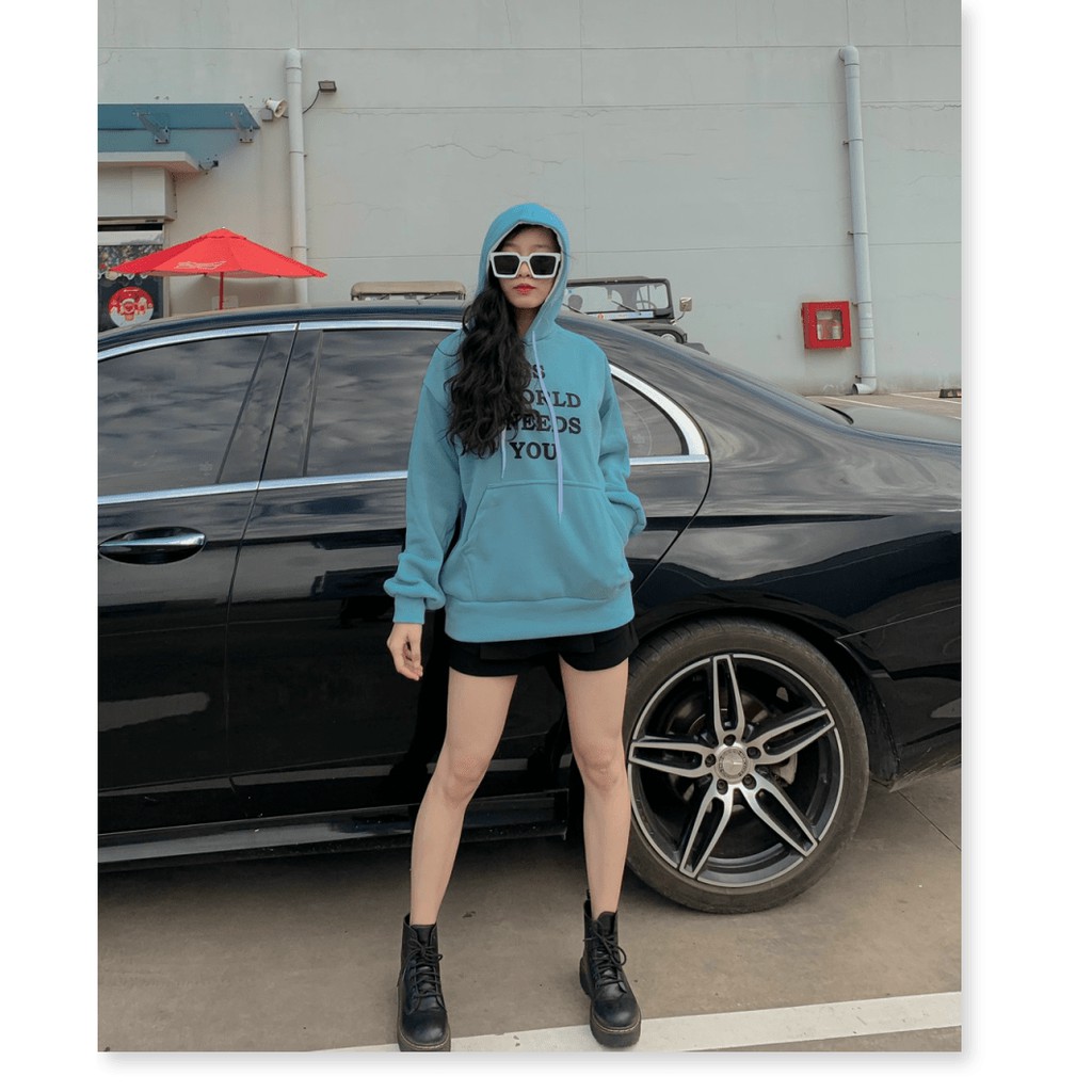 ÁO KHOÁC NỈ CHUI ĐẦU NỮ, ÁO HOODIE CÓ NÓN PHỐI CHỮ CHẤT NỈ PE CỰC MỊN THỜI TRANG SIÊU HOT