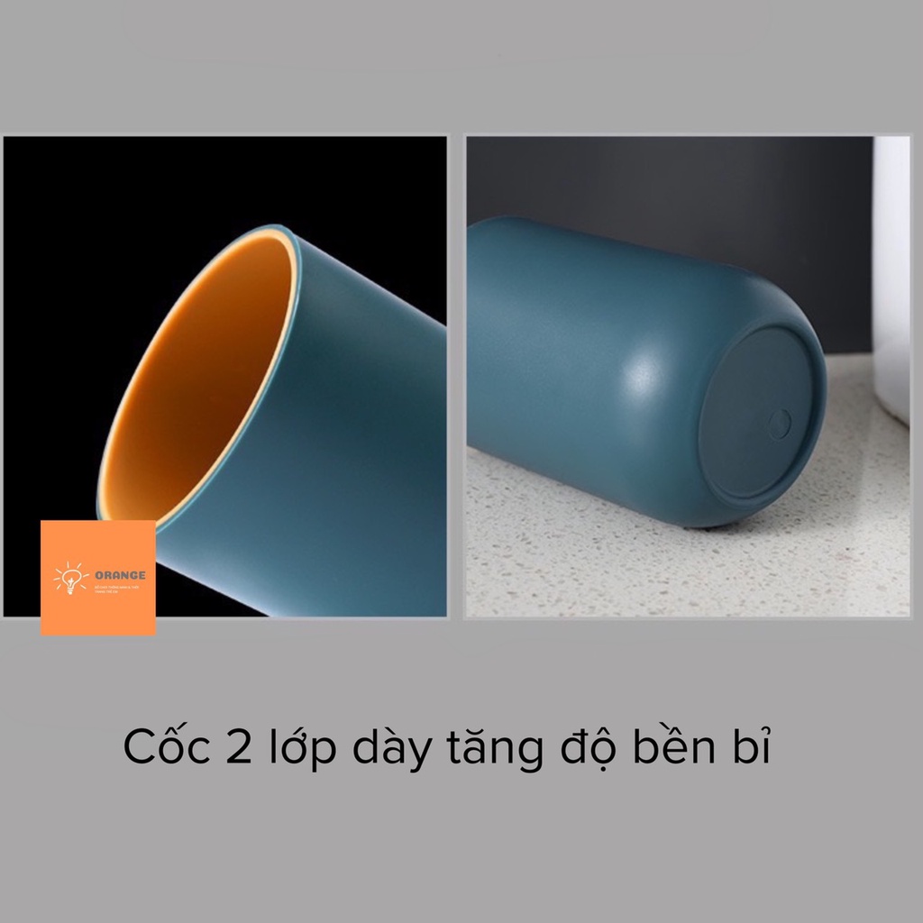 Cốc uống nước cốc đánh răng nhựa PP cao cấp 2 lớp an toàn dung tích 350ml Cốc đựng bàn chải kem đánh răng Orange Shop