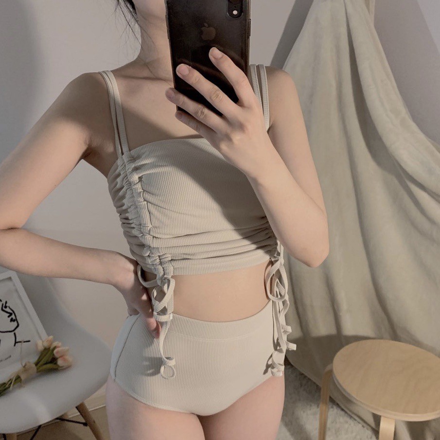 CoolStore - Bikini bộ đồ bơi nữ 2 mảnh hở lưng eo cao có dây rút. | BigBuy360 - bigbuy360.vn