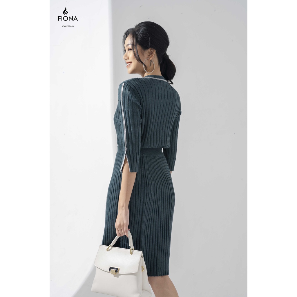 Áo Len nữ Cổ Tròn FIONA, Áo Len Xẻ Tay Thời Trang Thu Đông Mã F850730