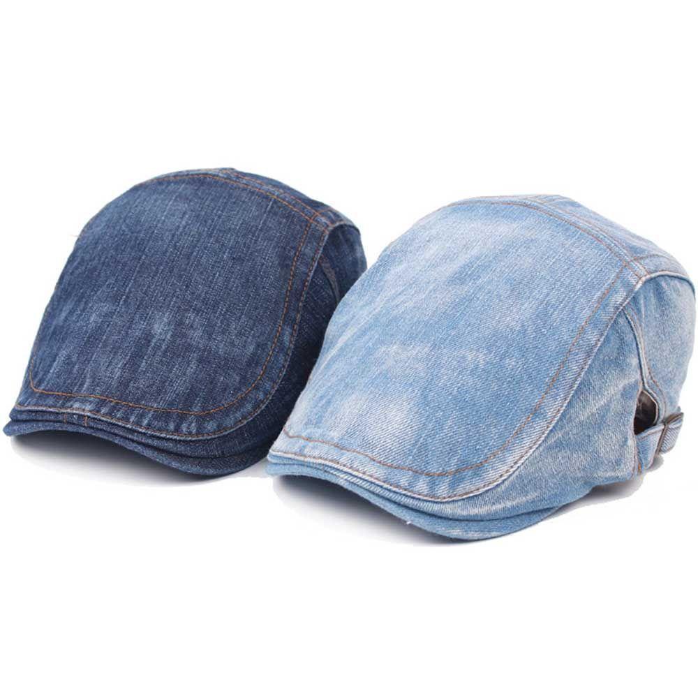 Mũ Beret Vải Denim WMES15H Màu Trơn Thời Trang Có Thể Điều Chỉnh