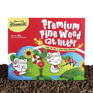 Meowcat- Cát gỗ viên nén với than hoạt tính 3kg Pine wood cat litter with thumbnail