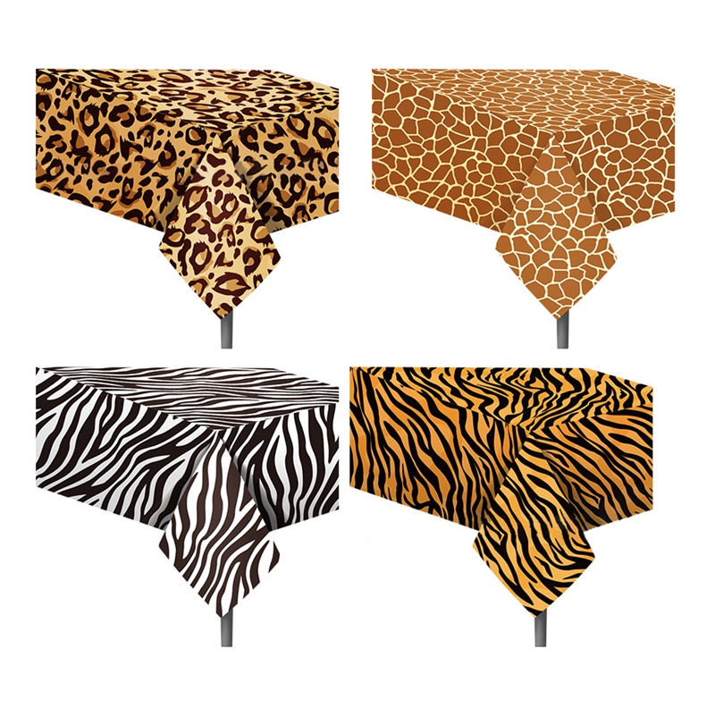 [flfineVN]Disposable  Jungle Safari Birthday Animals Tiger Zebra Party Decor Tablecloth