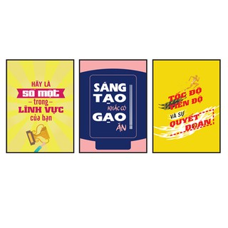 Bộ khung tranh cổ động văn phòng CĐ003  tặng bộ đinh 3 chân không phải khoan tường